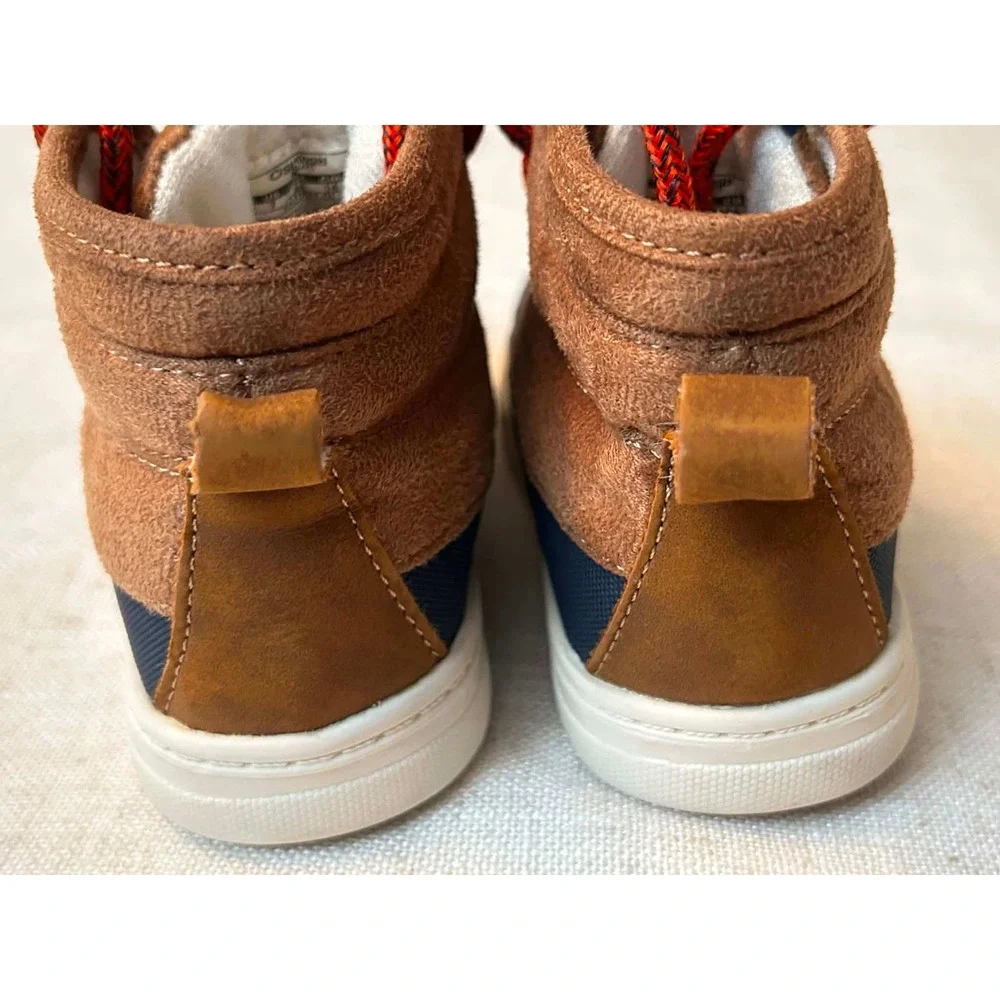 OshKosh Bgosh Raffert-01 Toddler Boys Duck Boots Navy Brown High Top Shoes Sz  7